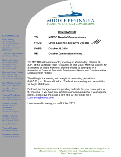 MEMORANDUM TO: MPPDC Board of Commissioners