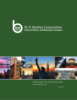 W. R. Berkley Corporation Code of Ethics and Business Conduct