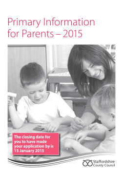 Primary Information for Parents – 2015 Primar y