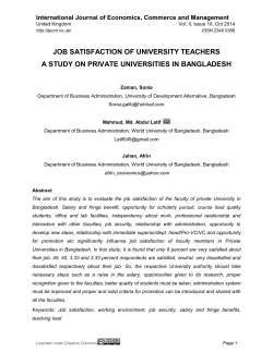 JOB SATISFACTION OF UNIVERSITY TEACHERS