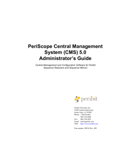 PeriScope Central Management System (CMS) 5.0 Administrator’s Guide