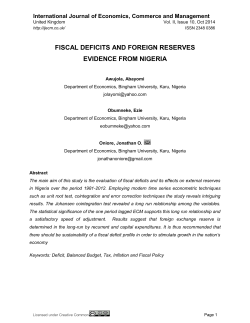 FISCAL DEFICITS AND FOREIGN RESERVES EVIDENCE FROM NIGERIA