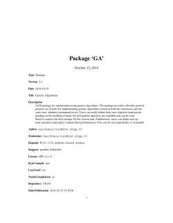 Package ‘GA’ October 15, 2014