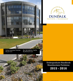 2015 - 2016 Undergraduate Handbook Réamheolaire Fochéime Living