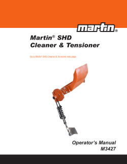 Martin SHD Cleaner &amp; Tensioner Operator’s Manual