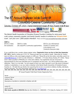 The 8 Annual Pumpkin Walk Event @ Columbia-Greene Community College