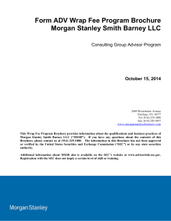Form ADV Wrap Fee Program Brochure Morgan Stanley Smith Barney LLC