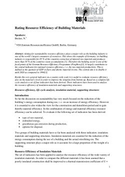 Rating Resource Efficiency of Building Materials  Becker, N.