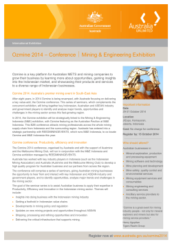 – Conference Ozmine 2014 Mining &amp; Engineering Exhibition 