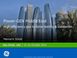 Power-GEN Middle East High efficiency gas turbine testing &amp; validation