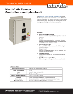 Martin Air Cannon Controller - multiple circuit TECHNICAL DATA SHEET