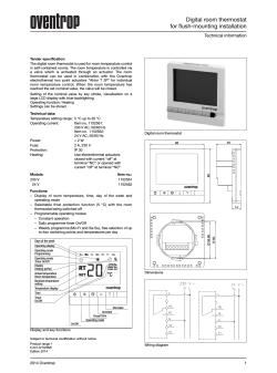 Digital room thermostat for flush-mounting installation Technical information