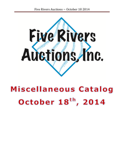 Five Rivers Auctions ~ October 18 2014