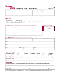 Honorarium Payment Request Form
