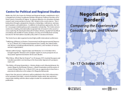 Negotiating Borders: Centre for Political and Regional Studies