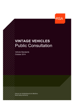 Public Consultation VINTAGE VEHICLES  Vehicle Standards