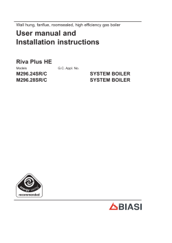 User manual and Installation instructions Riva Plus HE M296.24SR/C