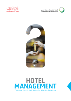 HOTEL MANAGEMENT Conserve Electricity &amp; Water For A Better Tomorrow