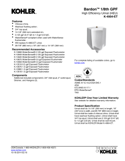Bardon 1/8th GPF • High Efficiency Urinal (HEU)