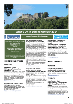 What’s On in Stirling October 2014 www.Explore-Stirling.com