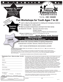 Fun Workshops for Youth Ages 7 to 22 Entrepreneurs Young