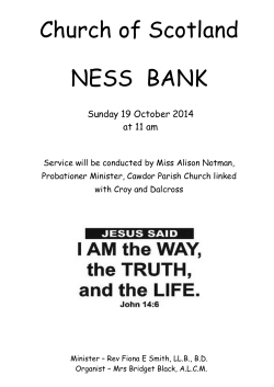 Church of Scotland NESS  BANK  Sunday 19 October 2014