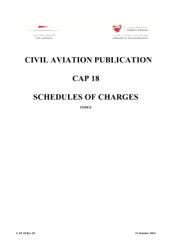 CIVIL AVIATION PUBLICATION  CAP 18 SCHEDULES OF CHARGES