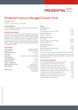 Prudential Cautious Managed Growth Fund October 2014