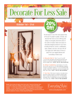 Decorate For Less Sale 20% Off! October 1st – 31st