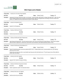 WSC Project List for Website