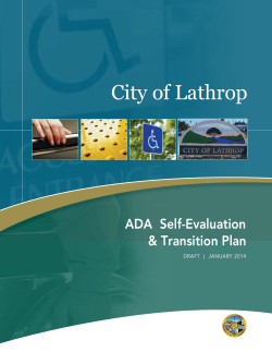 City of Lathrop ADA  Self-Evaluation &amp; Transition Plan