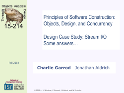 Principles of Software Construction: Objects, Design, and Concurrency