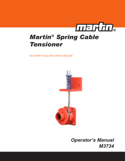 Martin Spring Cable Tensioner Operator’s Manual