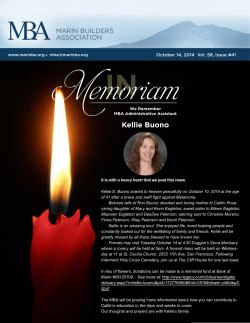 IN Memoriam Kellie Buono WEEKLY BULLETIN