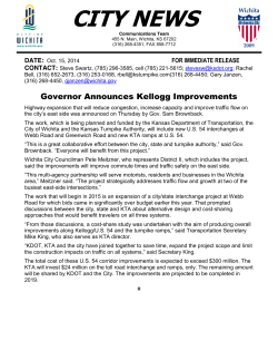 CITY NEWS  Governor Announces Kellogg Improvements