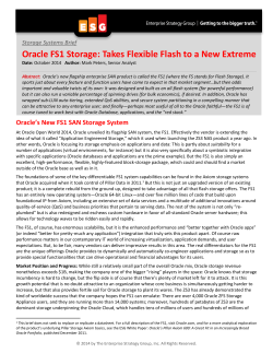 Oracle FS1 Storage: Takes Flexible Flash to a New Extreme