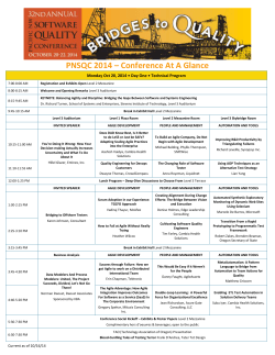 PNSQC 2014 – Conference At A Glance