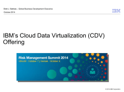 ’s Cloud Data Virtualization (CDV) IBM Offering – Global Business Development Executive