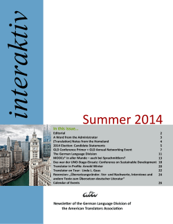 interaktiv Summer 2014 In this issue…