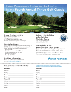Fourth Annual Thrive Golf Classic for the Friday, October 24, 2014