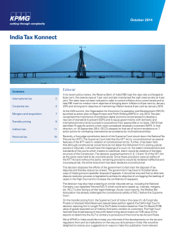 India Tax  Konnect Editorial October 2014
