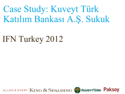 Case Study: Kuveyt Türk Katılım Bankası A.Ş. Sukuk IFN Turkey 2012