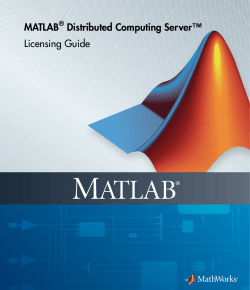 MATLAB Distributed Computing Server™ Licensing Guide ®