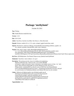 Package &lsquo;methylumi&rsquo; October 20, 2014