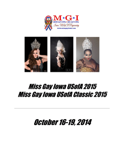 October 16-19, 2014 Miss Gay Iowa USofA 2015