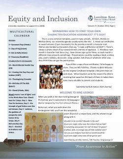Equity and Inclusion C A L E N D A R