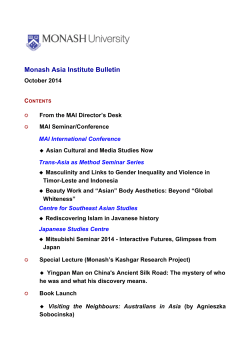 Monash Asia Institute Bulletin ✪