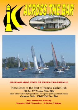 Newsletter of the Port of Yamba Yacht Club