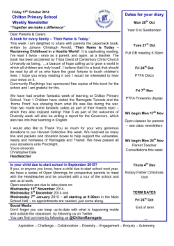 Dates for your diary Chilton Primary School Weekly Newsletter