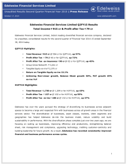 Edelweiss Financial Services Limited | Press Release